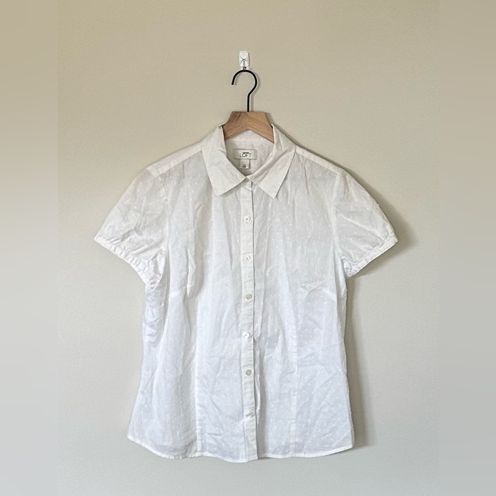 Loft Swiss Dot Button-Up Shirt